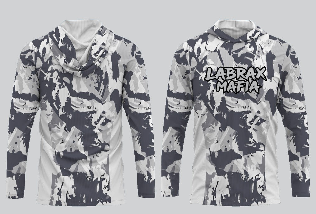 Labrax Mafia Hooded UPF 50+ Sun Top - Grey Camo