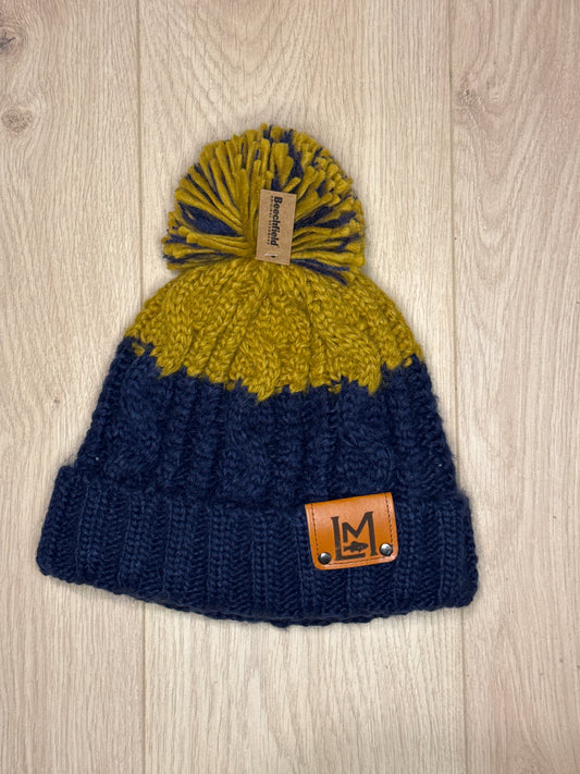 Blue /mustard Woolly hat
