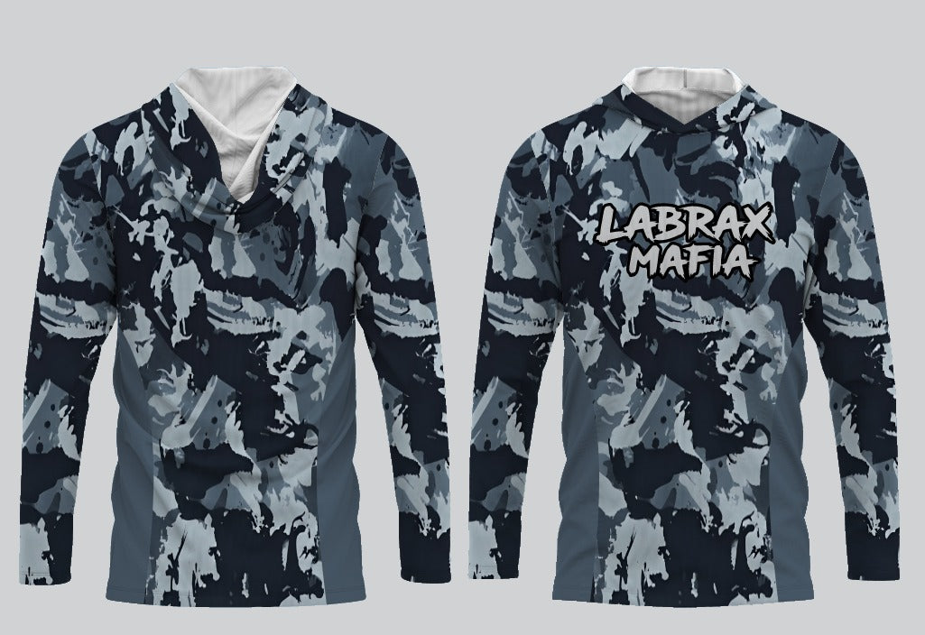 Labrax Mafia Hooded UPF 50+ Sun Top - Dark Camo